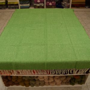 Vlnená deka zeleno-biela 130 x 200 cm