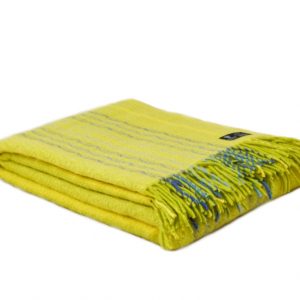 Vlnená deka zeleno-žltá vlnka
