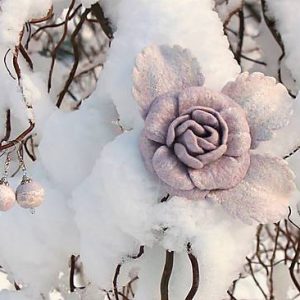 Set brošna ľadová ruža a náušnice